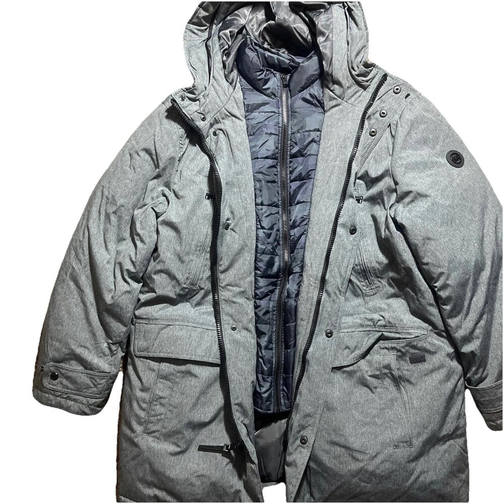 Michael Kors Men’s‎ Hooded Bib Snorkel Parka Gray 2XL Heavyweight Winter Coat